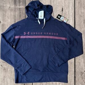 Womens Under Armour Blue & Purple Unstoppable Knit Hooded Long Sleeve Shirt